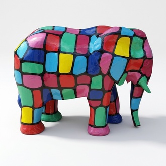 Moderne Dekoration Skulptur Elefant Figur Kunststoff Statuen Deko Statue