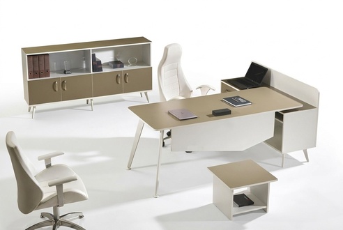 Moderne Eckbürotisch Arbeitszimmermöbel Weiß Büro 3tlg Holz Set Gruppe