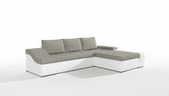 Moderne Ecksofa Ontario Bettfunktion Wohnzimmer Couch Textil Sofas