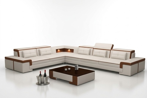 Moderne Ecksofa USB Couch Polster Leder Design Sofa Garnitur Wohnlandschaft Neu