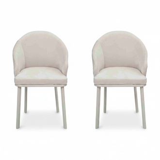 Moderne Esszimmer Weiße 2x Stühle Designer Küchen Polster Sitz Möbel