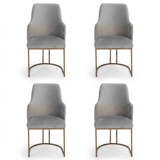 Moderne grau Esszimmerstühle stilvoll Küchenstühle Luxus Design 4x Stühle neu