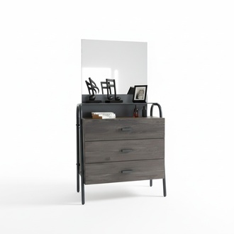 Moderne graue Holzkommode mit viel Stauraum und stilvollem Design