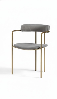 Moderne Polsterstuhl Design Stuhl Grau Edelstahl Esszimmer Luxus Möbel
