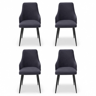 Moderne Schwarzer Designer 4x Stühle Luxus Esszimmer Einsitzer Einrichtung
