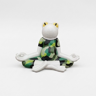 Moderne Skulptur Frosch Kunststoff Dekorative Figur Garten 55cm Statuen