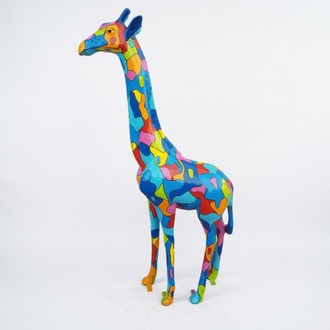 Moderne Skulptur Giraffe Dekoration Figur Kunststoff Statuen Deko Statue