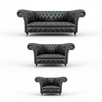 Moderne Sofagarnitur Set 3tlg Luxuriöse Wohnzimmer Leder Polstermöbel