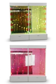Moderne Trennwand Wasser Wände LED Wasserwand Beleuchtete Wand Säulen 240x240cm