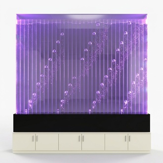 Moderne Trennwand Wasser Wände LED Wasserwand Beleuchtete Wand Säulen 200x200cm