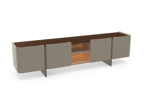 Moderne Wohnwand Wohnzimmer Design TV Ständer Luxus Grau Lowboard neu