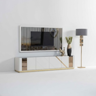 Moderne Wohnzimmer Möbel Designer TV-Ständer Luxuriöser TV-Rahmen 2tlg