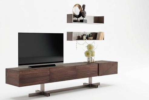 Moderne Wohnzimmermöbel Lowboard RTV Schrank Regal Holzmöbel Braun Neu