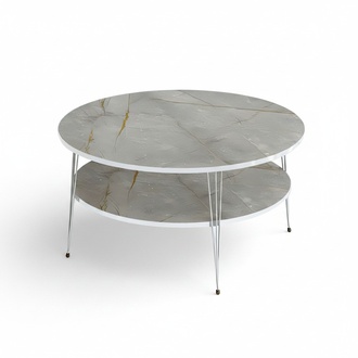 Moderner grauer Couchtisch aus Holz mit stilvollem Design