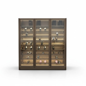 Moderner schwarzer Weinschrank aus Edelstahl für stilvolle