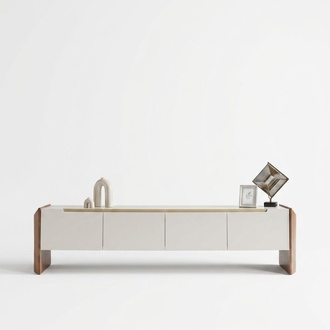 Moderner TV-Ständer aus Holz in Beige