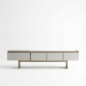Moderner TV-Ständer aus Holz in Beige für Wohnzimmer