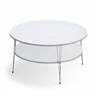 Moderner weißer Couchtisch aus Holz mit elegantem Design