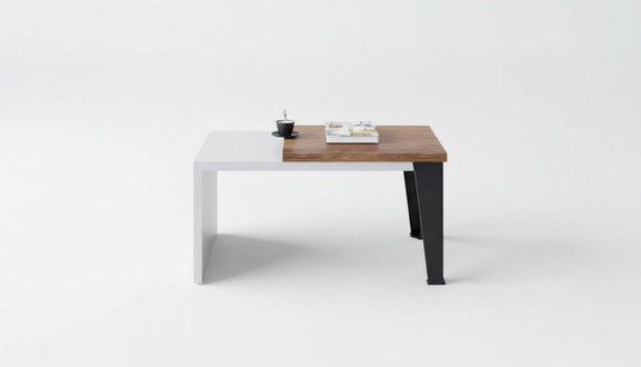 Moderner Zweifarbiger Couchtisch Luxus Beistelltisch Büro Holzmöbel