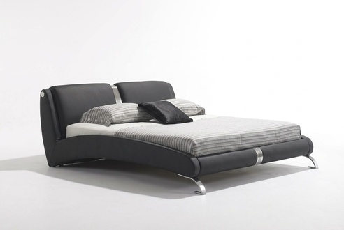 Modernes Bett Polsterbett Doppelbett Designer Betten Set 180x200cm Schwarz Weiß