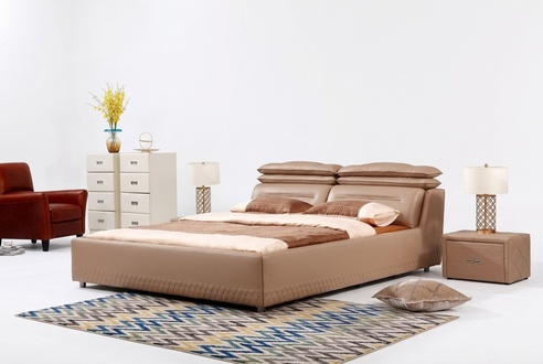 Modernes Design Bett XXL Luxus Hotel Betten Stil Doppel Leder 140 160 180x200cm