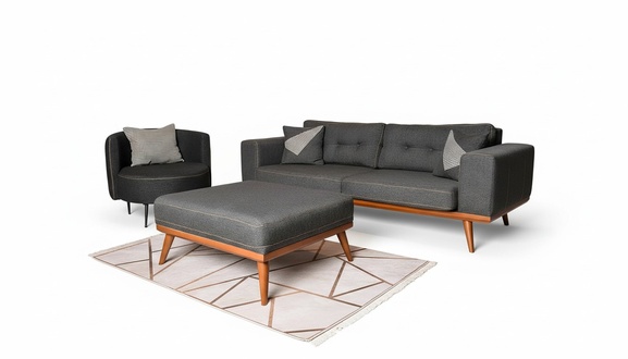 Modernes Ecksofa Mit Sessel Wohnzimmergarnitur Luxus Einrichtungsmöbel 3+1
