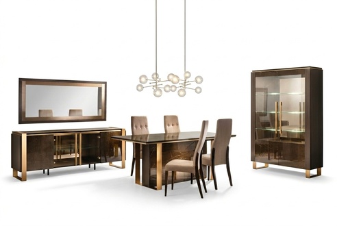 Modernes Esszimmer Tisch + 6 Stühle Garnitur Gruppe Italienische Stil Möbel Neu