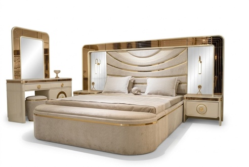 Elegantes Schlafzimmer Set aus Holz in Weiß mit modernem Design