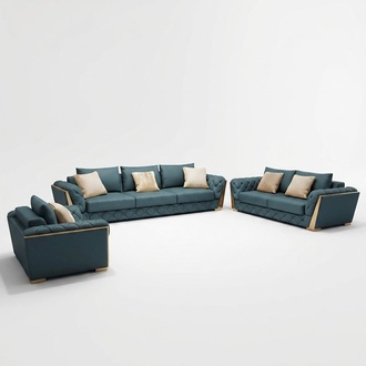 Modernes Sofa 3 Sitzer Wohnlandschaft Designer Couchen Sitzpolster Neu Ledersofa