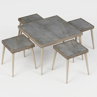 Modernes Wohnzimmer-Set Grau aus Holz und MDF