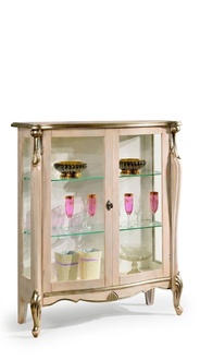 Möbel Holz Stil Barock Vitrine Glasschrank Kommode Schränke Italienische Möbel Neu