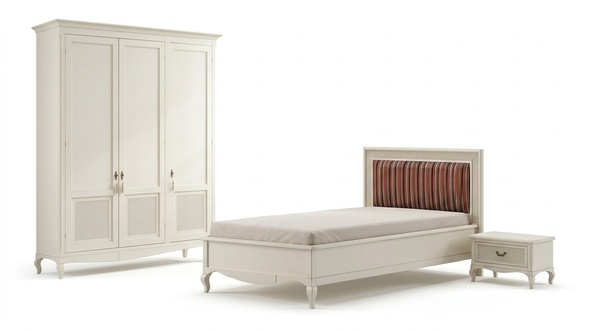 Möbel Neu Bett Nachttisch 3 tlg. Schlafzimmer Set Design Art déco Luxus Betten
