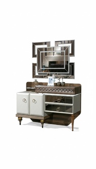 Möbel Schlafzimmer Design Schminktisch Spiegel Holz Sideboard Konsole