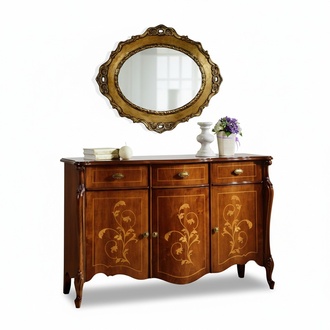 Möbel Stil Barock 2tlg Set Luxus Holz Italienische Luxus Möbel Kommode mit Spiege Neu