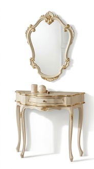 Möbel Stil Barock Luxus Konsolentisch Spiegel Holz Italienische Tische Gruppe 2tlg Set