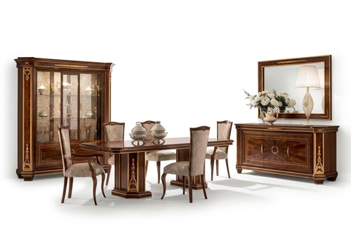 Möbel Tisch + 8x Stuhl Sets Esszimmer Garnitur Holz Komplett Barock Rokoko