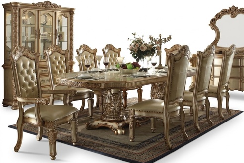Möbel Tisch + 8x Stuhl Sets Esszimmer Garnitur Holz Komplett Barock Rokoko Neu