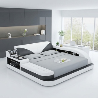 Multifunktion Bett Doppelbetten Modernes Bettgestell Betten 180x200cm Hotel Neu