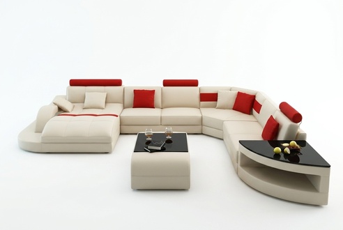 Multifunktion XXL Big Ledersofa Ecksofa mit USB Wohnlandschaft Polster