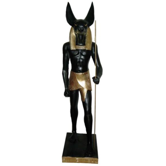 Ägyptische Figur Schakal Anubis aus Kunststoff, Groß god of death Höhe 62 cm