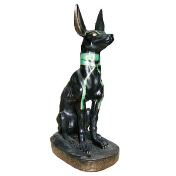 Ägyptische Figur Schakal Anubis aus Kunststoff, Groß god of death Höhe 40 cm