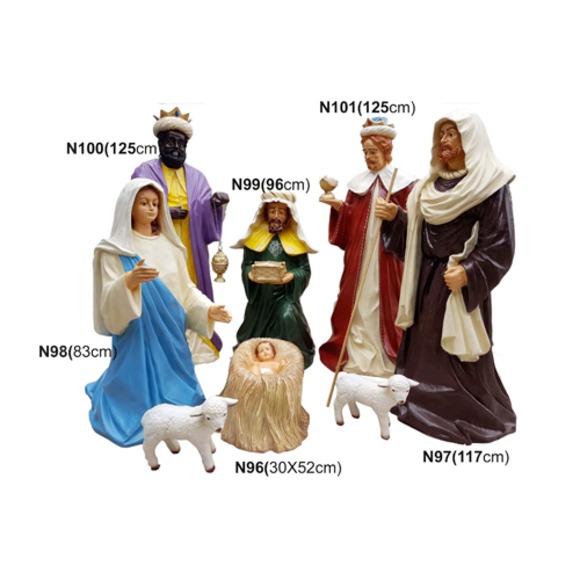 Deko Figur Statue Skulptur Krippe Figuren Statuen Skulpturen Neu 7tlg Set