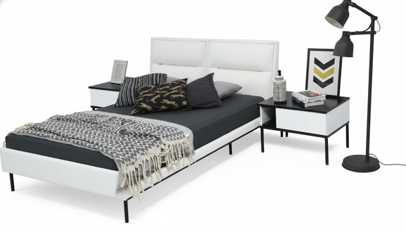 Nachttisch Nachtschränkchen Holz Modern Tisch Weiß Schlafzimmer Design