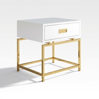 Nachttisch Nachtschrank Kommode Beistelltisch Konsole Hochglanz Gold Edelstahl