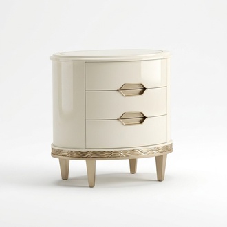 Nachttisch Tische Konsolen Schlaf Konsole Zimmer Kommode Beistell Holz Oval Neu