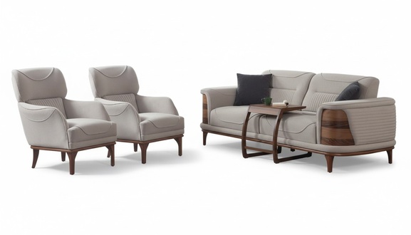 Neu Sofagarnitur Weiß Komplett 2x sessel Luxus Sessel Polstermöbel