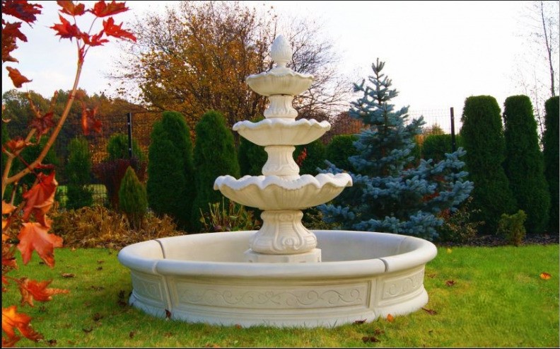 Zierbrunnen Springbrunnen Skulptur Brunnen Deko Garten Fontaine Teich