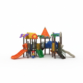 Outdoor Spielturm mit Rutsche Dschungel Stil Unterhaltung Kinder Spielplätze