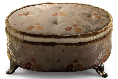 Oval Chesterfield Polster Hocker Fußhocker Ottomane Tisch Sofa Beistell Rund