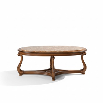 Ovaler Couchtisch Holz Tische Beistelltisch Wohnzimmer Italienische Möbel Tisch